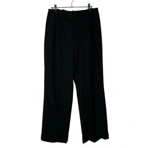 Larry Levine Black Bootcut Cuff Hem Dress Pants 8